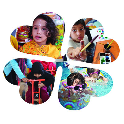 Children learning and playing